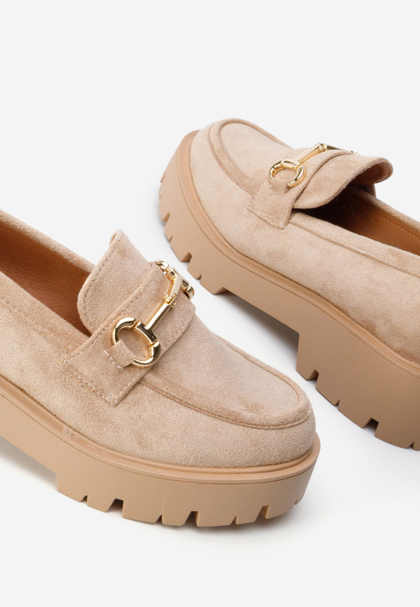 Mocasini cu talpa groasa Belvina bej