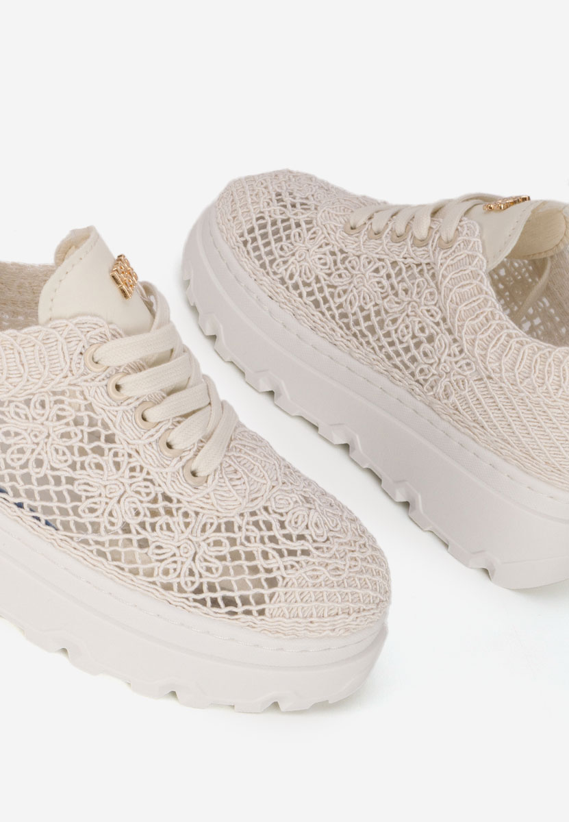 Sneakers cu platformă Rossela bej