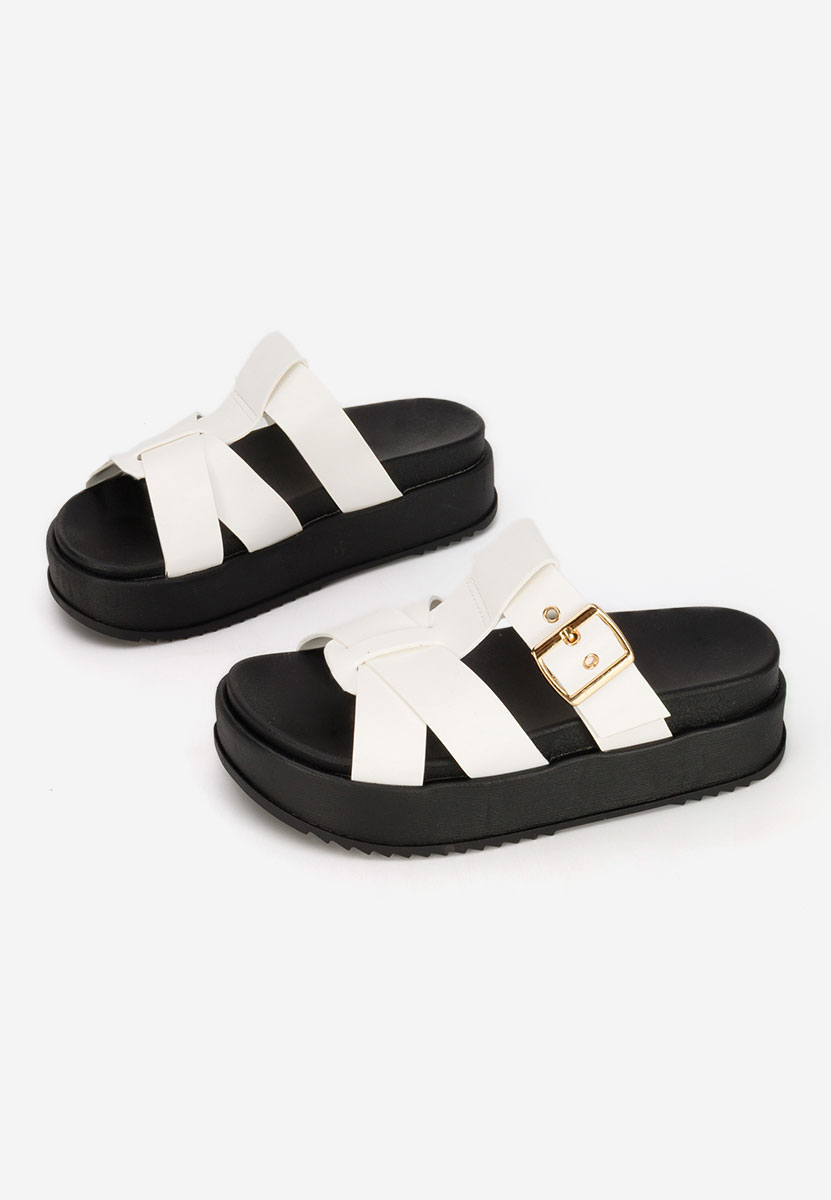 Papuci cu platformă Inaria albi