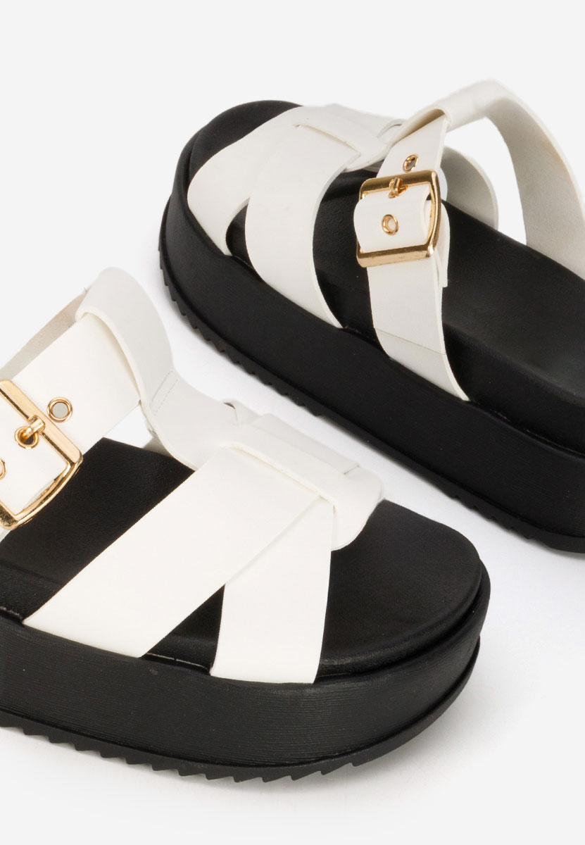 Papuci cu platformă Inaria albi