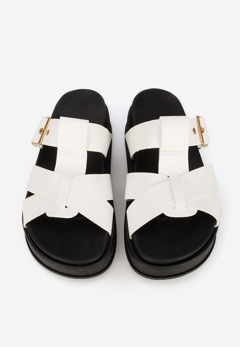 Papuci cu platformă Inaria albi