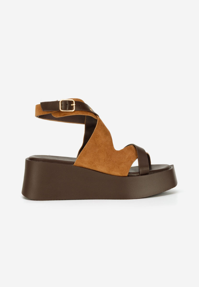 Sandale cu platformă Kataline camel
