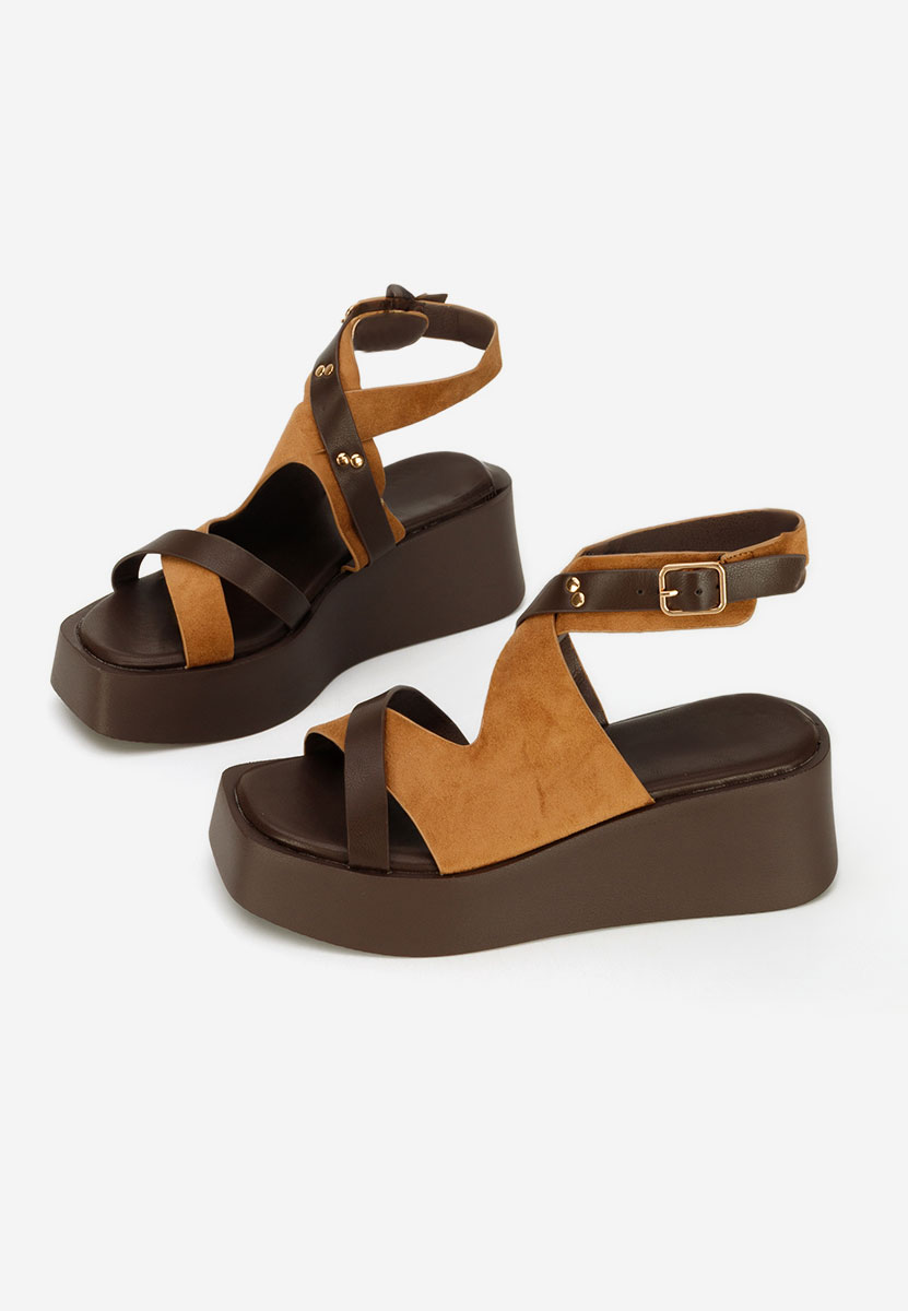 Sandale cu platformă Kataline camel