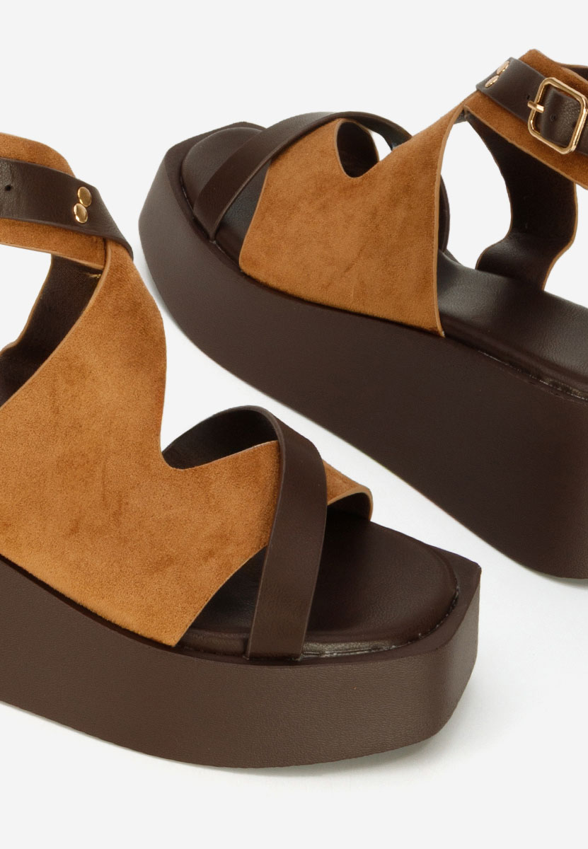 Sandale cu platformă Kataline camel