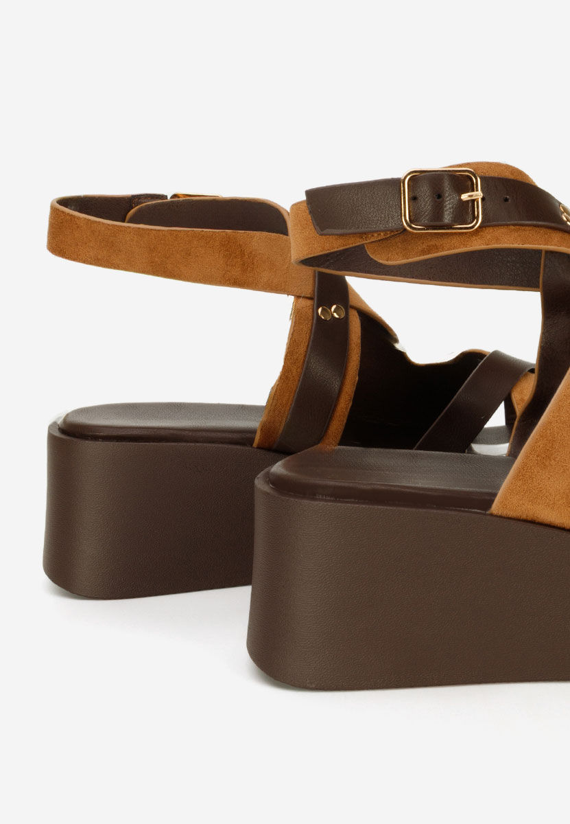 Sandale cu platformă Kataline camel