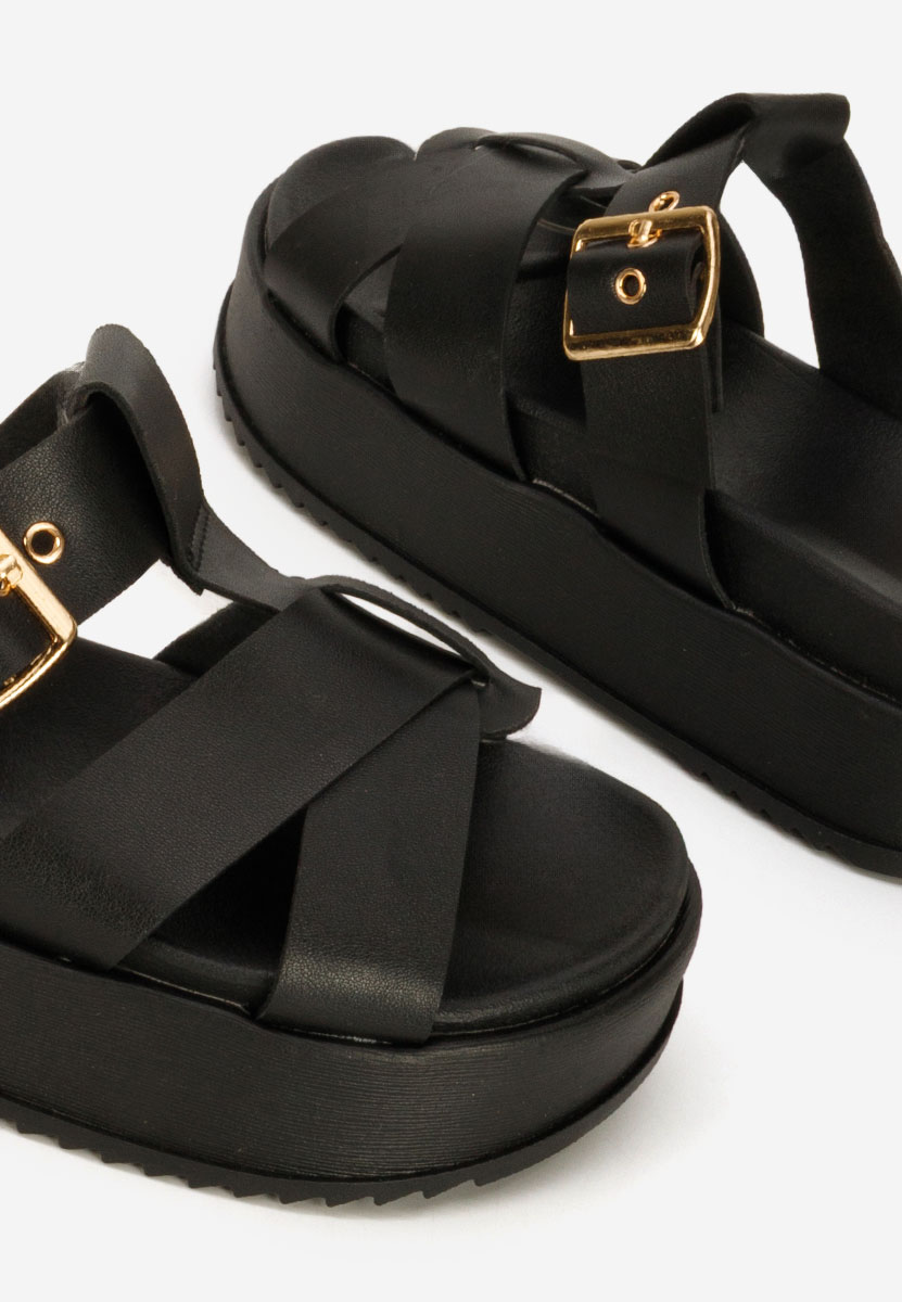 Papuci cu platformă Inaria negri