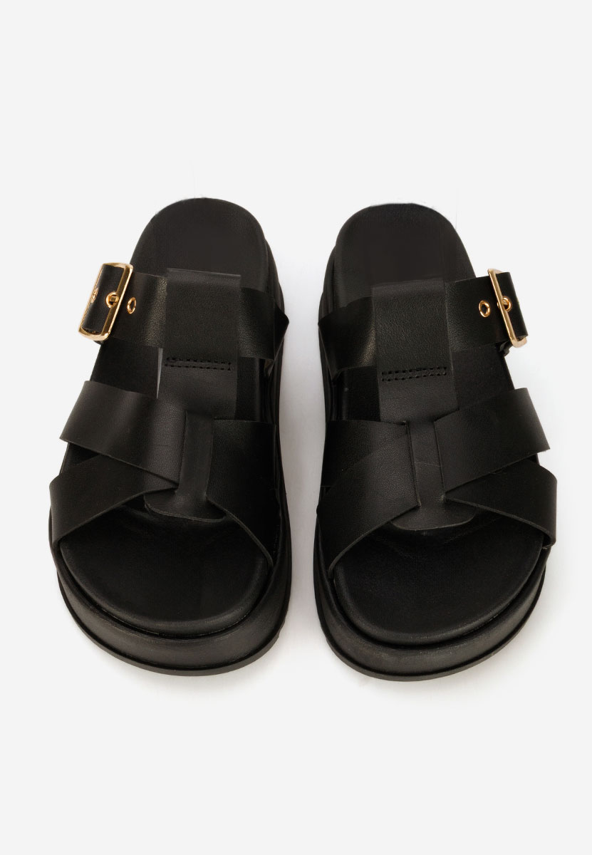 Papuci cu platformă Inaria negri