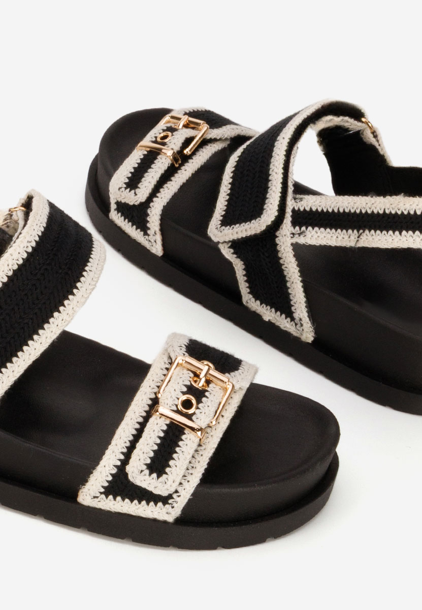 Sandale dama fara toc Sharma negre