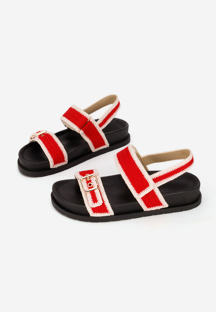 Sandale dama fara toc Sharma rosii