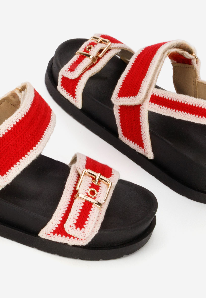 Sandale dama fara toc Sharma rosii