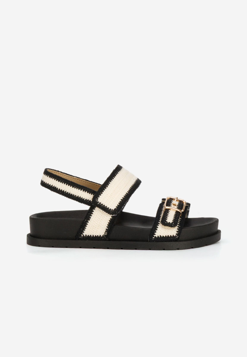 Sandale dama fara toc Sharma albe