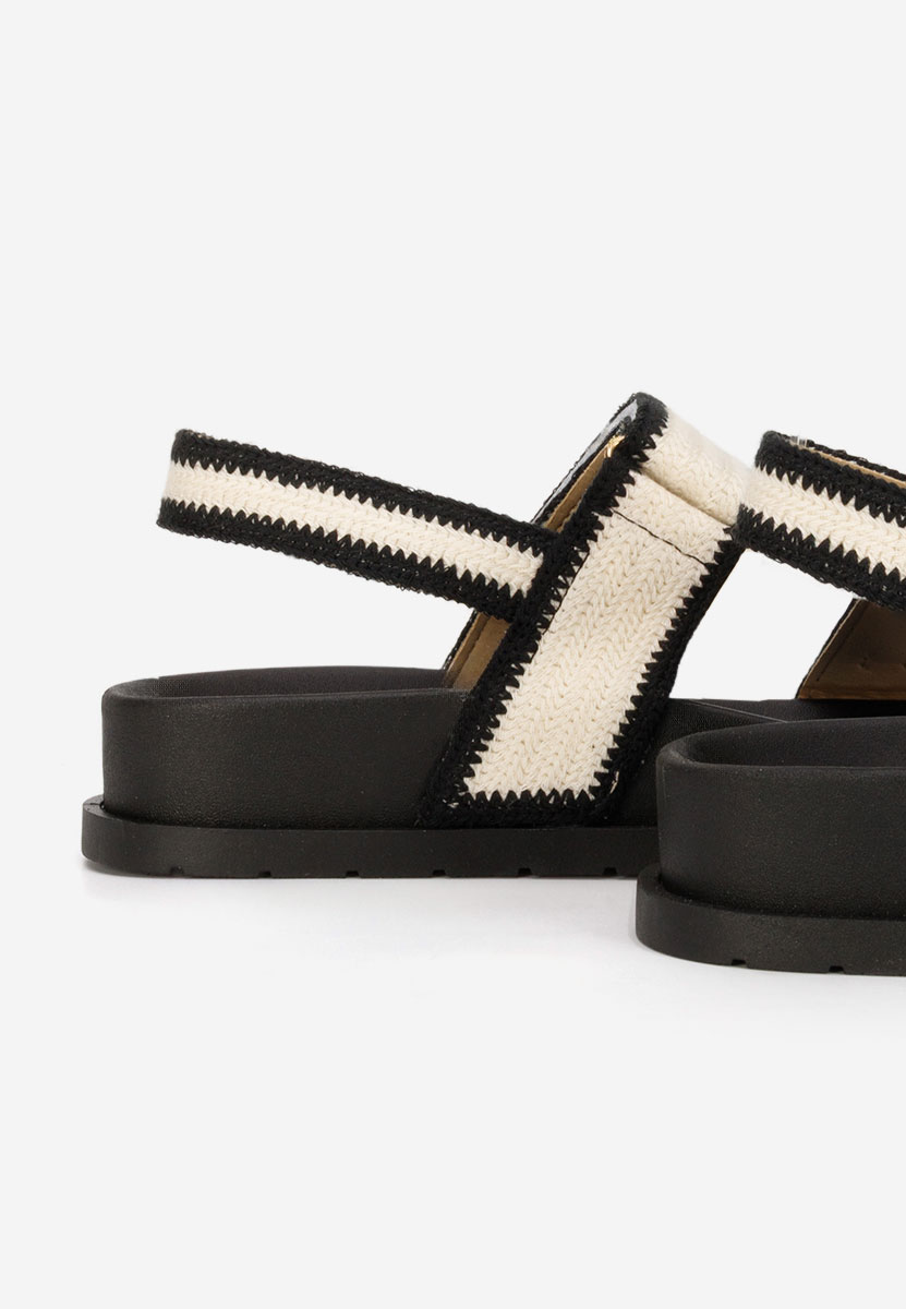 Sandale dama fara toc Sharma albe