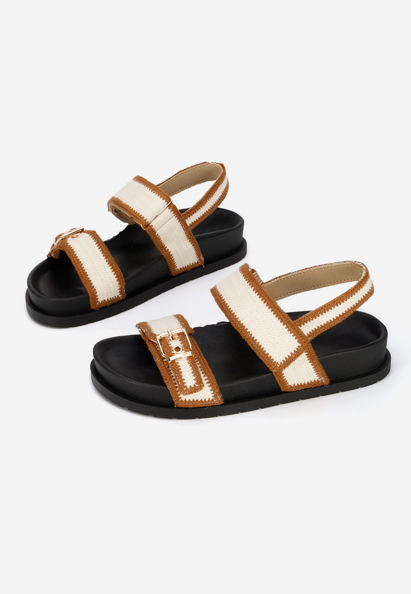 Sandale dama fara toc Sharma camel