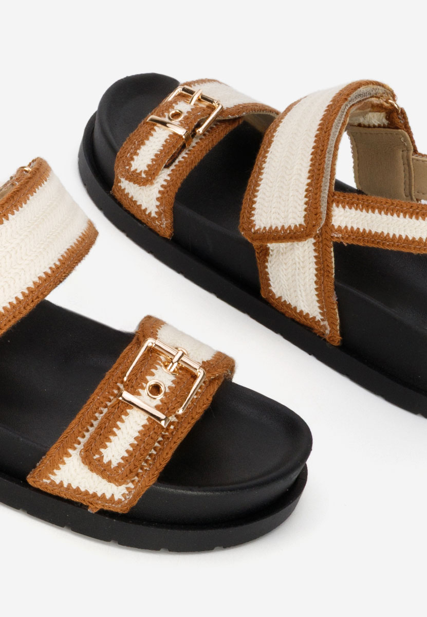 Sandale dama fara toc Sharma camel