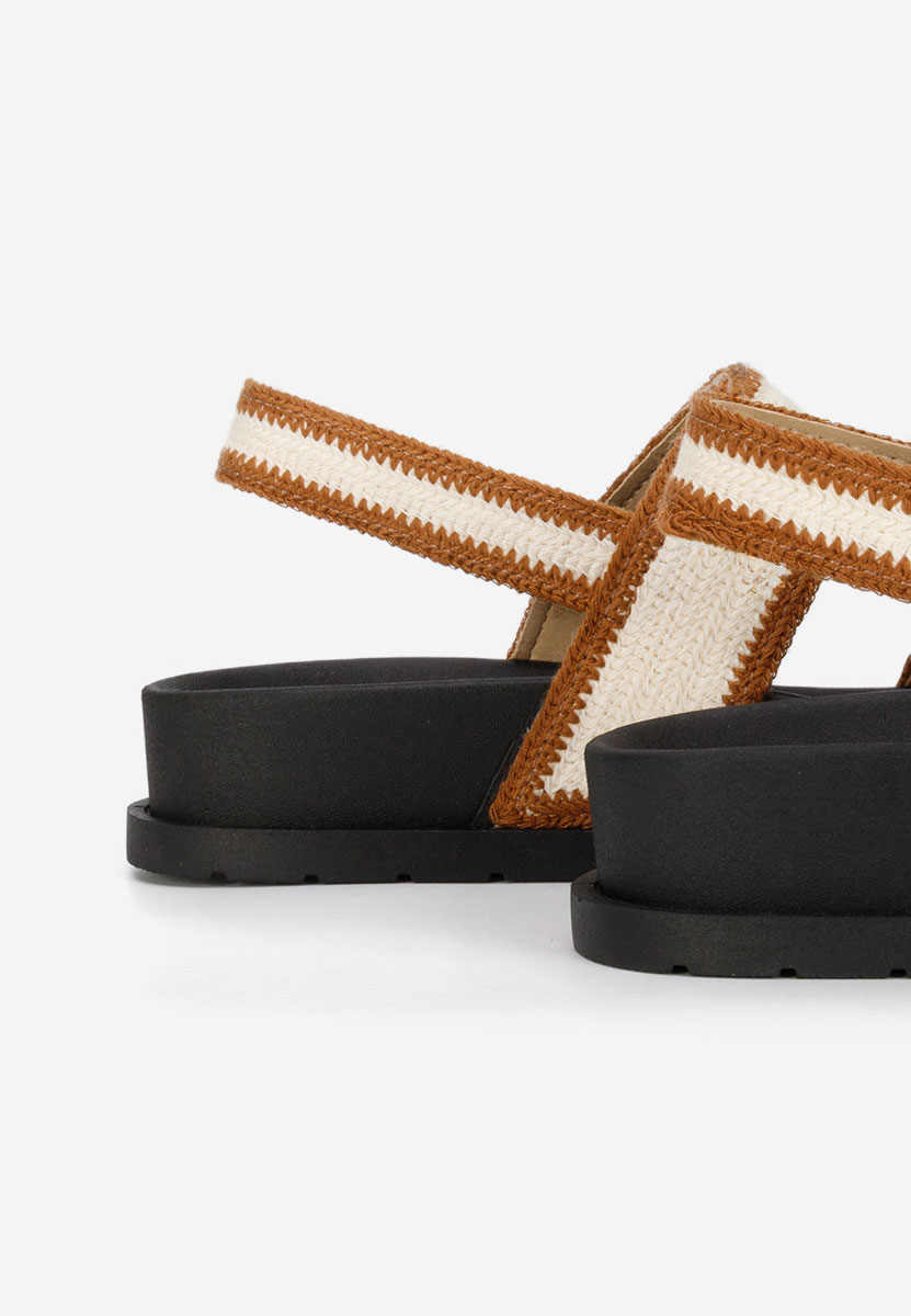 Sandale dama fara toc Sharma camel