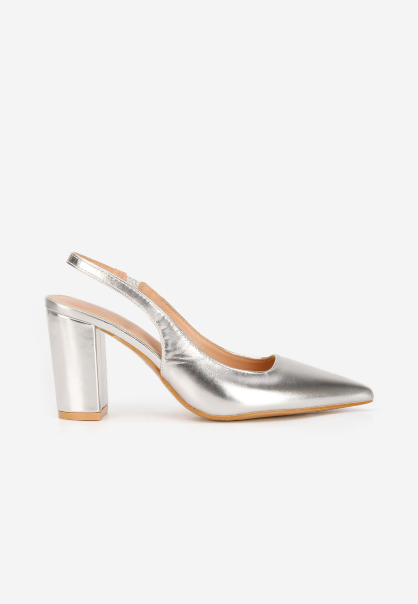 Pantofi slingback Eleria argintii