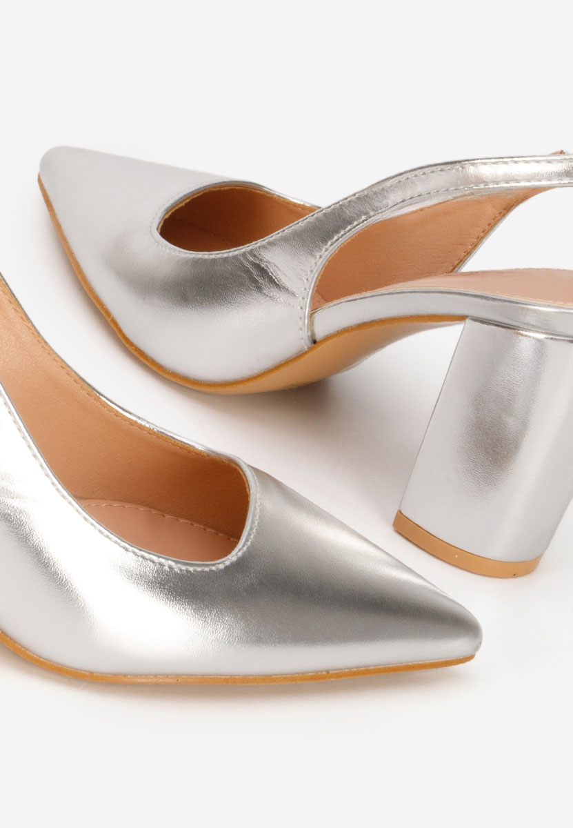 Pantofi slingback Eleria argintii
