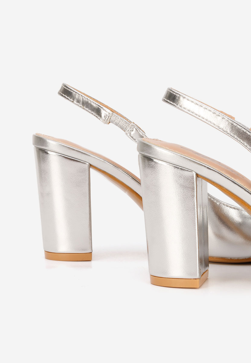 Pantofi slingback Eleria argintii