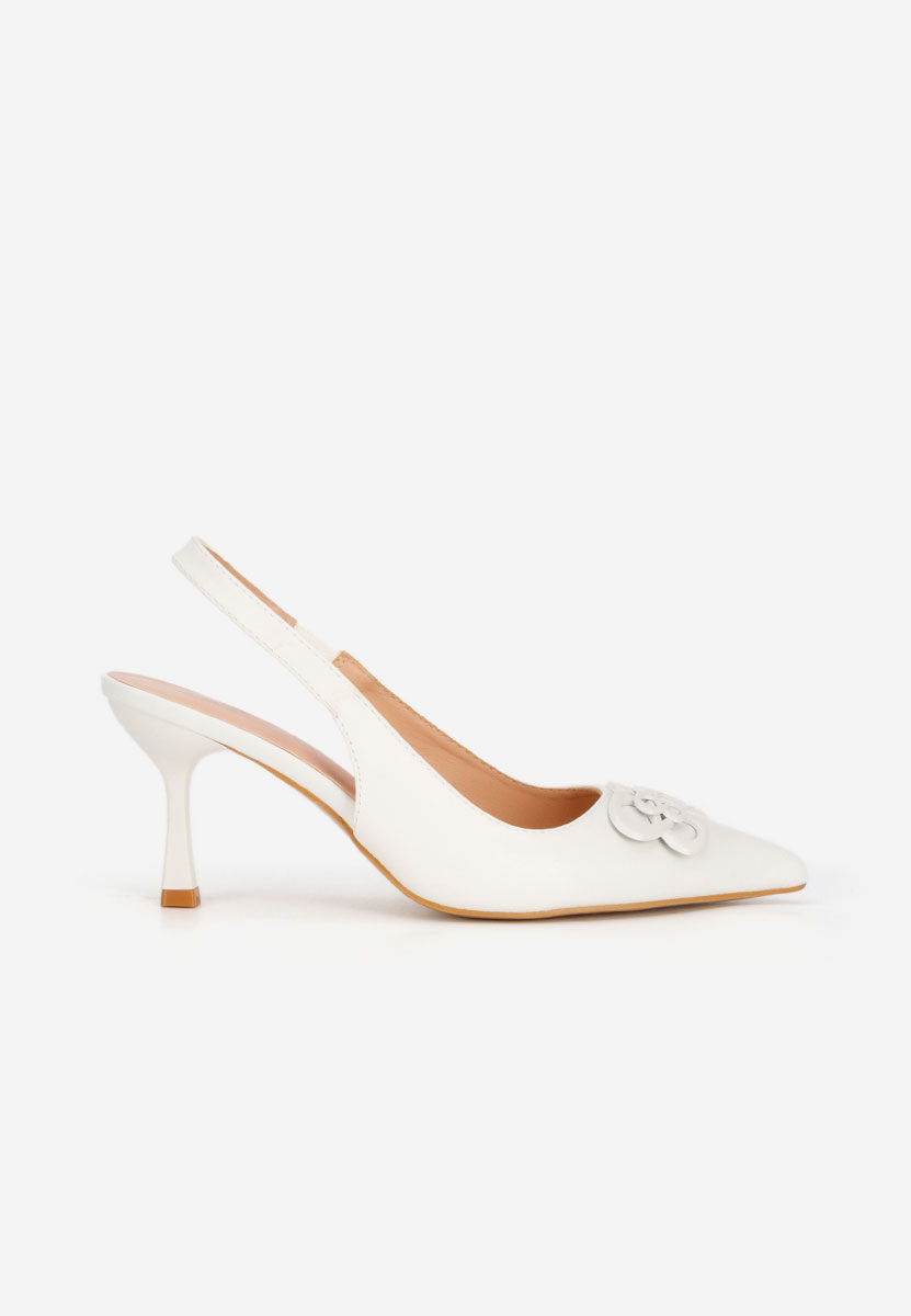 Pantofi slingback Beatrise V2 albi