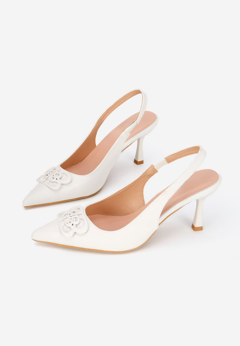 Pantofi slingback Beatrise V2 albi