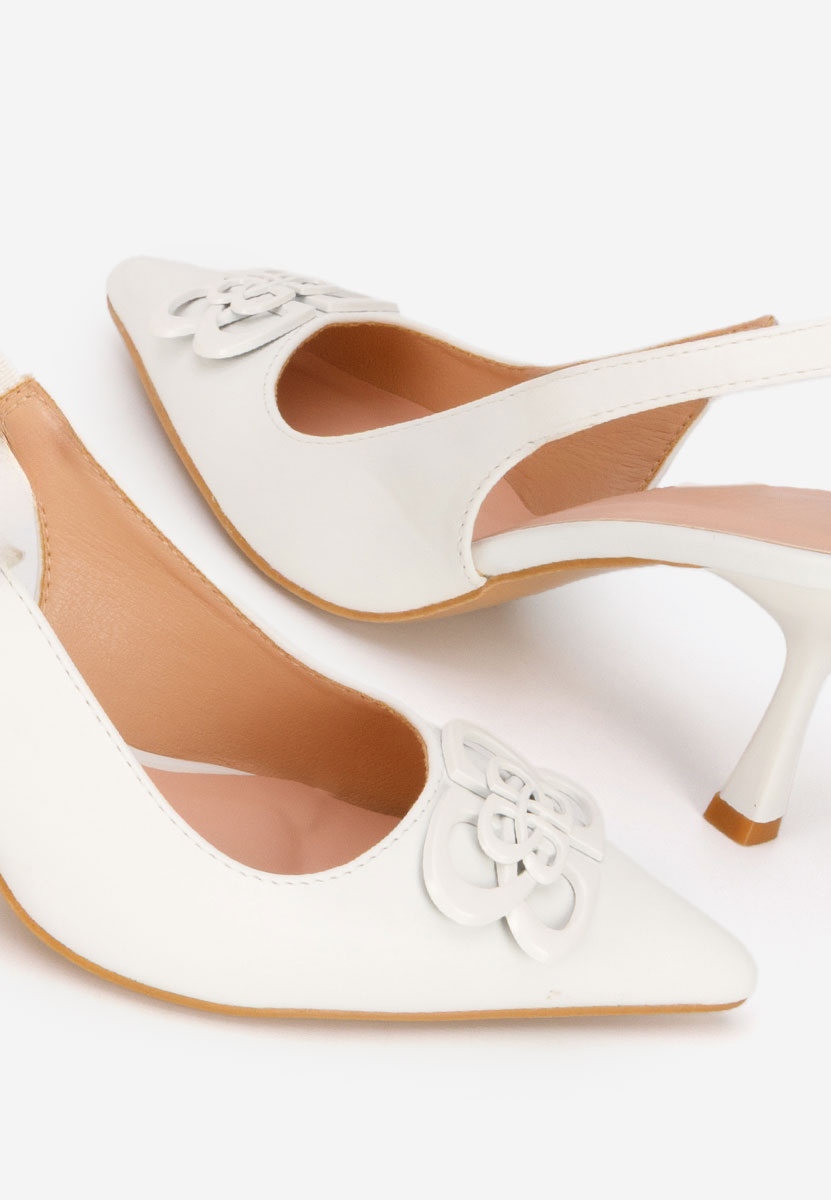 Pantofi slingback Beatrise V2 albi