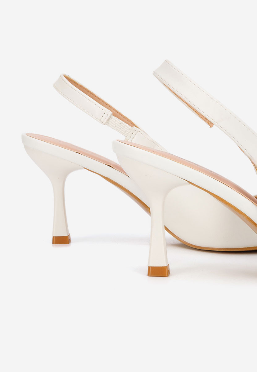 Pantofi slingback Beatrise V2 albi