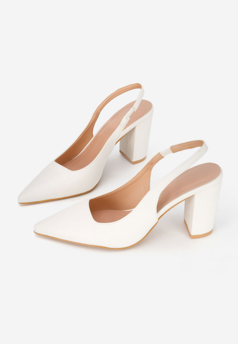 Pantofi slingback Eleria albi