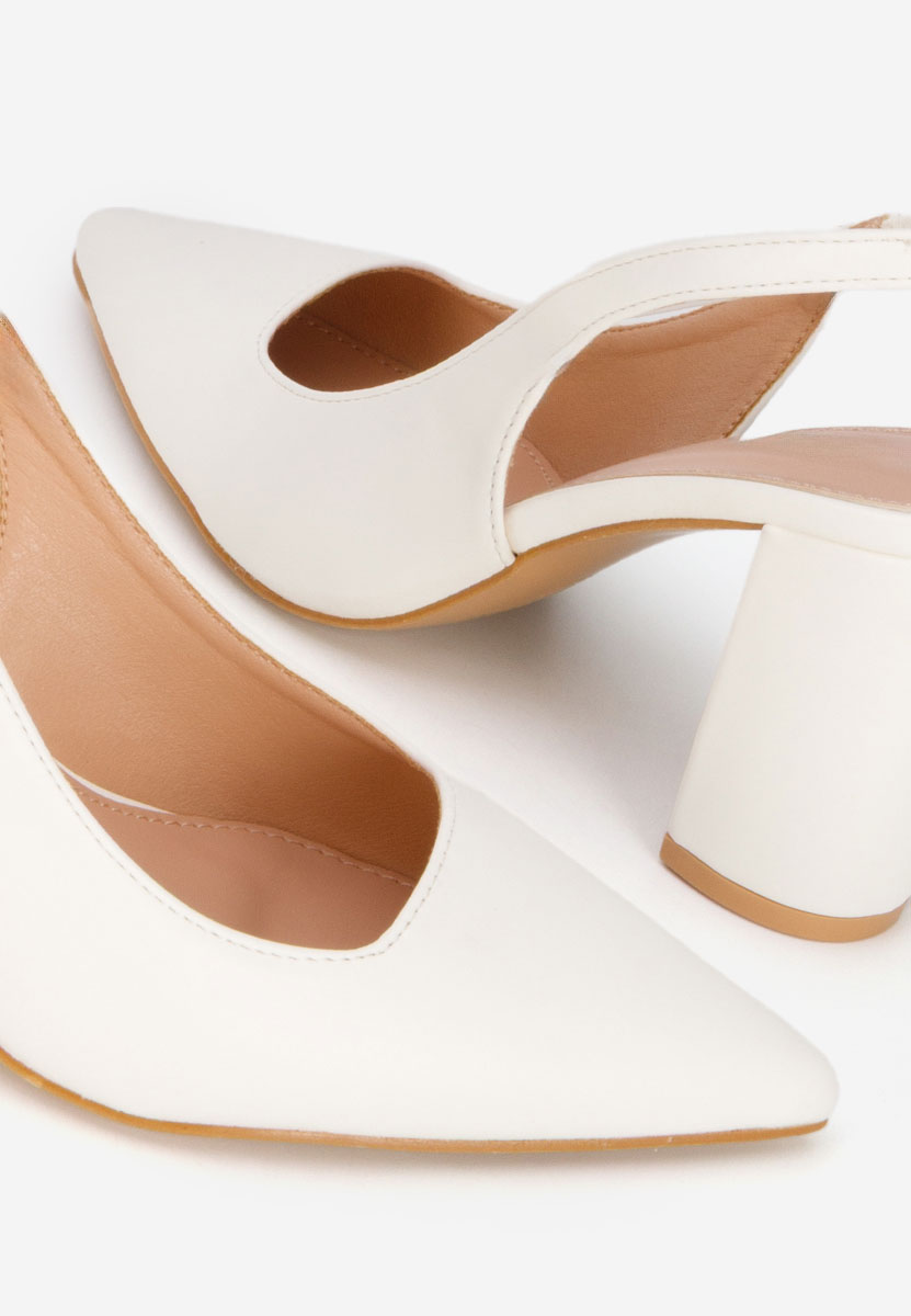Pantofi slingback Eleria albi