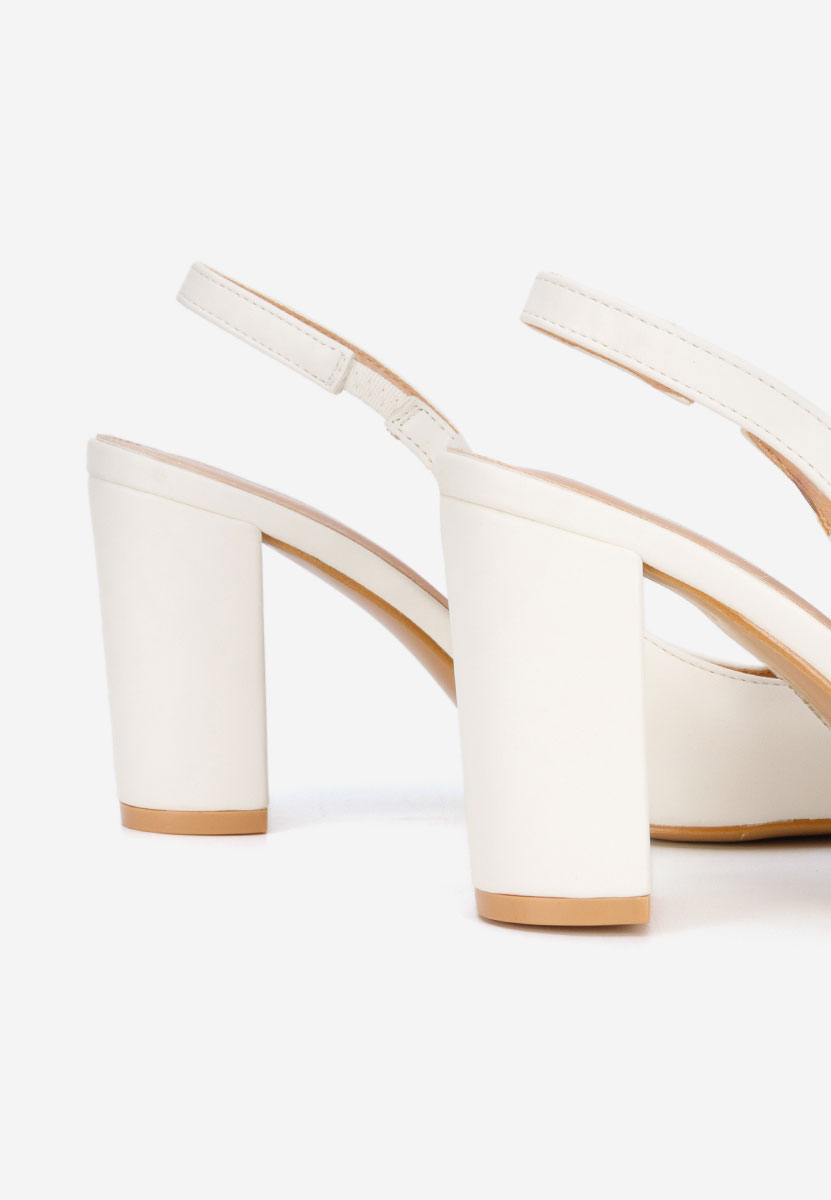 Pantofi slingback Eleria albi