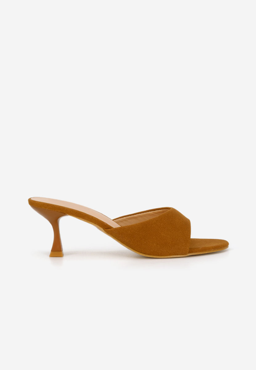 Papuci cu toc subtire Otelia camel