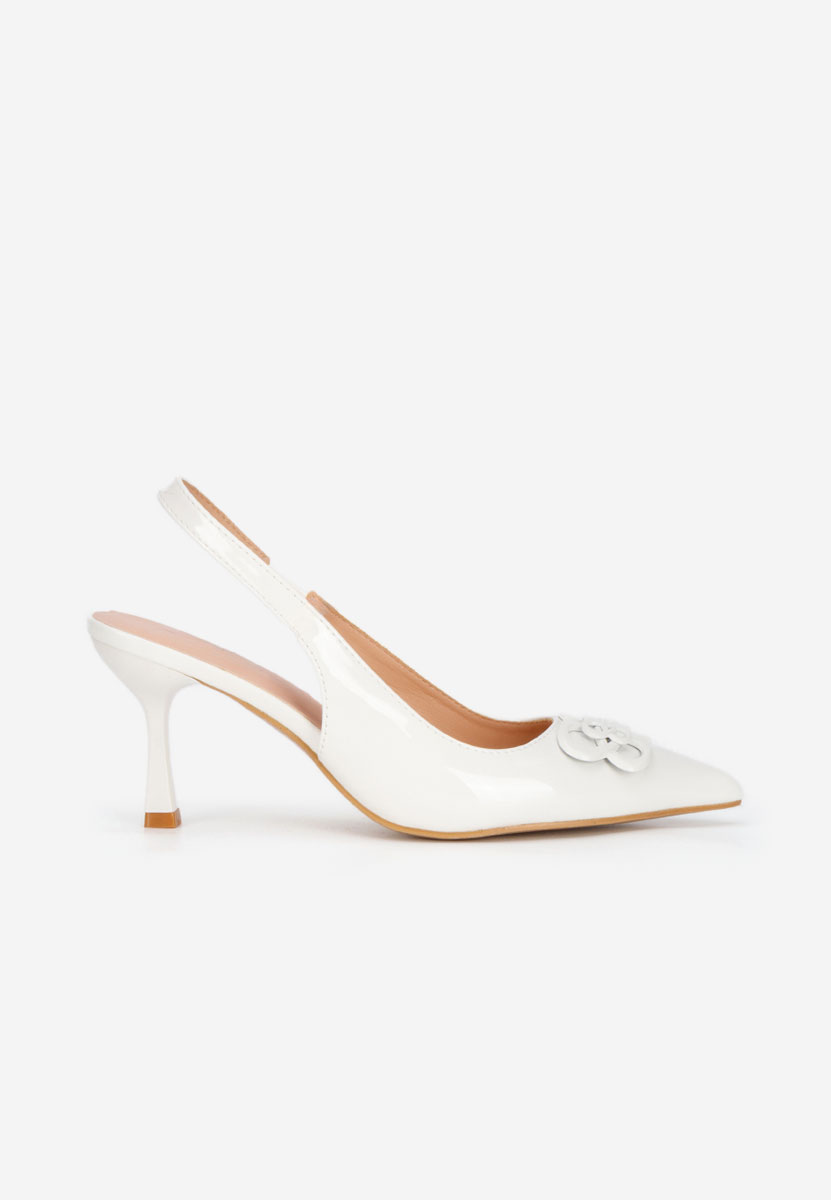Pantofi slingback Beatrise albi