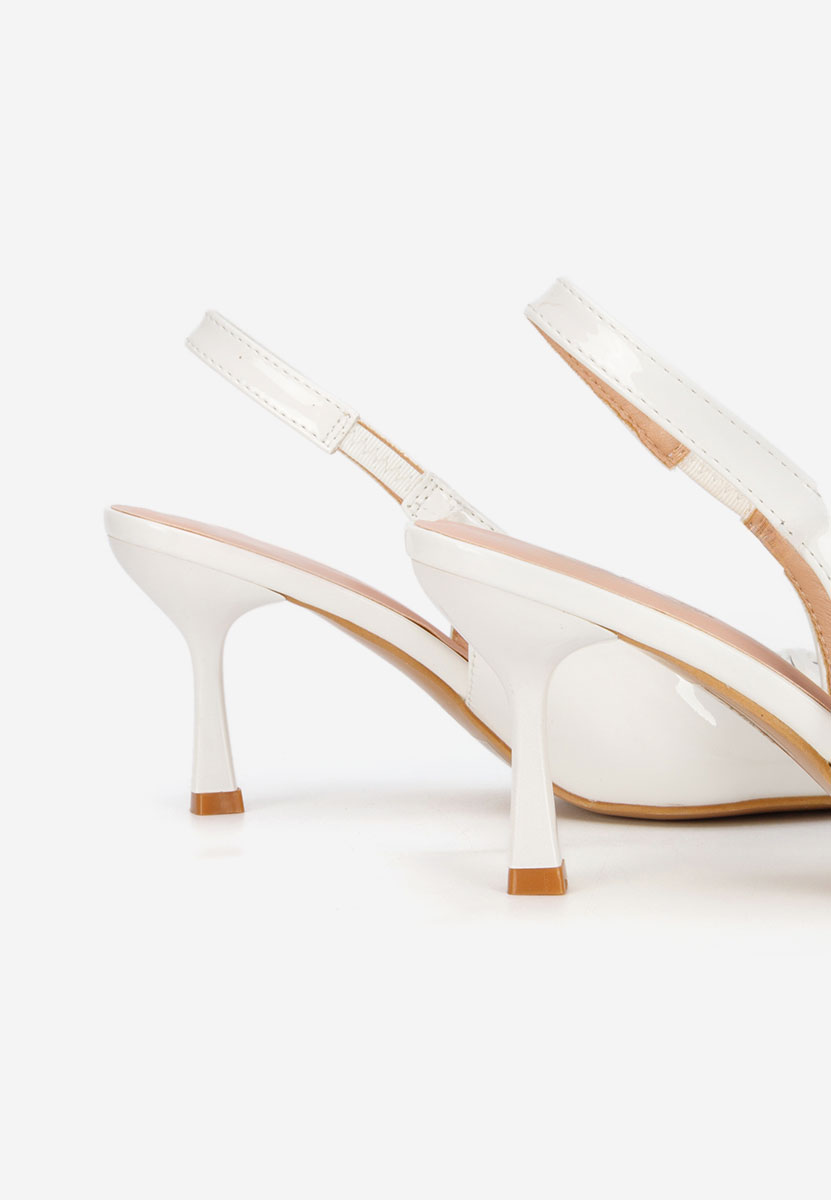 Pantofi slingback Beatrise albi