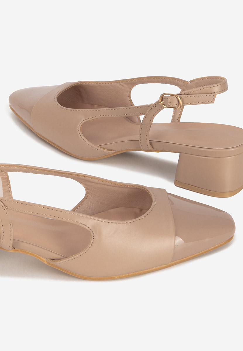 Pantofi slingback Alexonia kaki