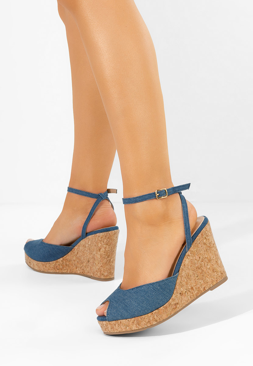 Sandale cu platforma Fabiania denim