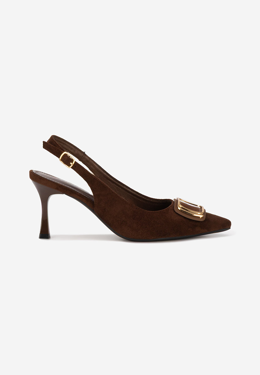 Pantofi slingback Cristelia maro