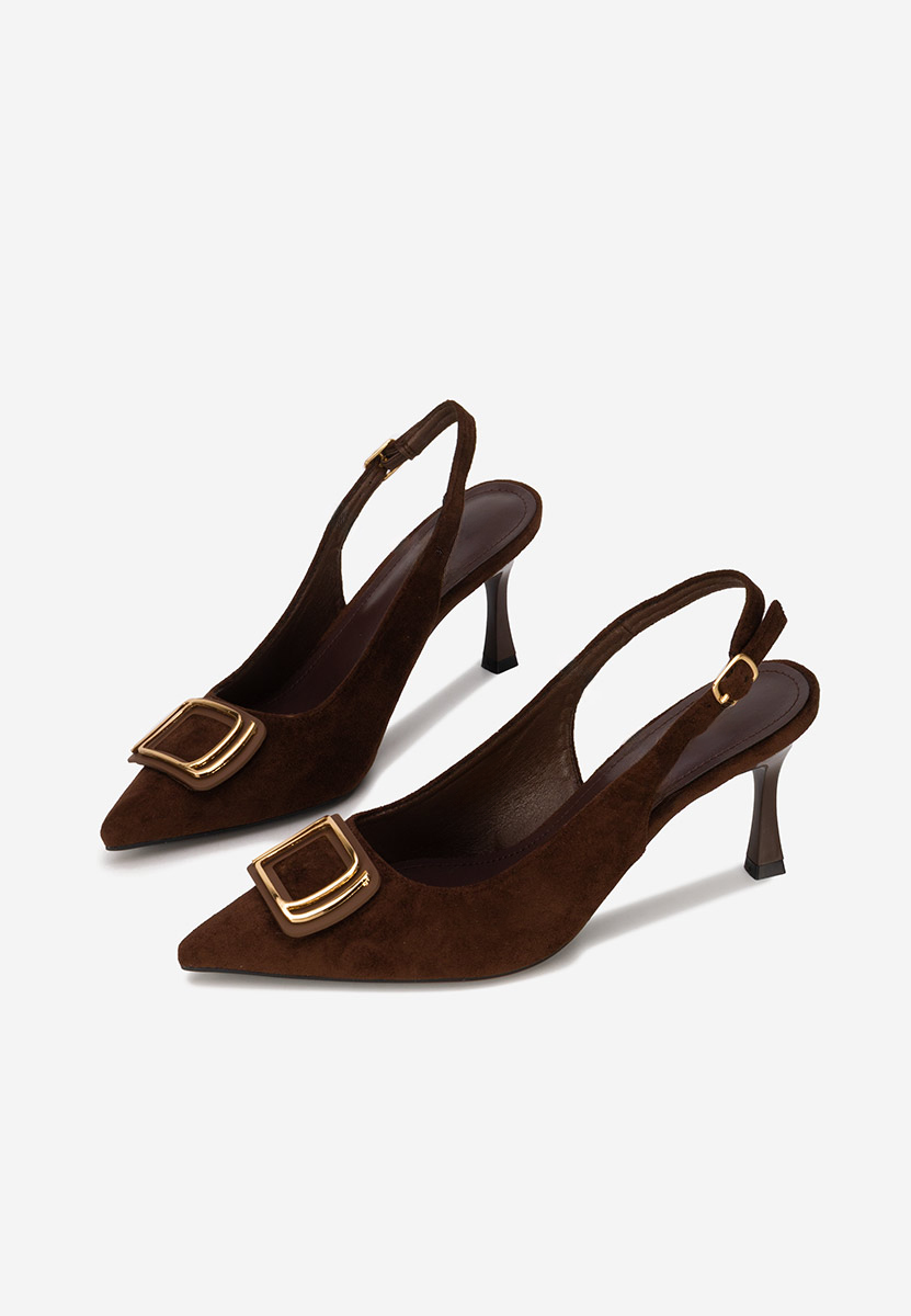 Pantofi slingback Cristelia maro
