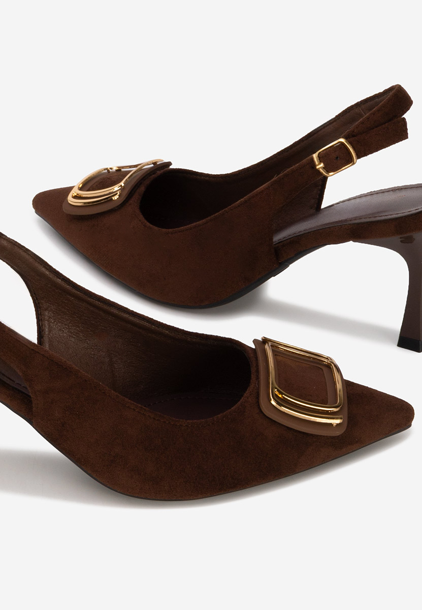 Pantofi slingback Cristelia maro