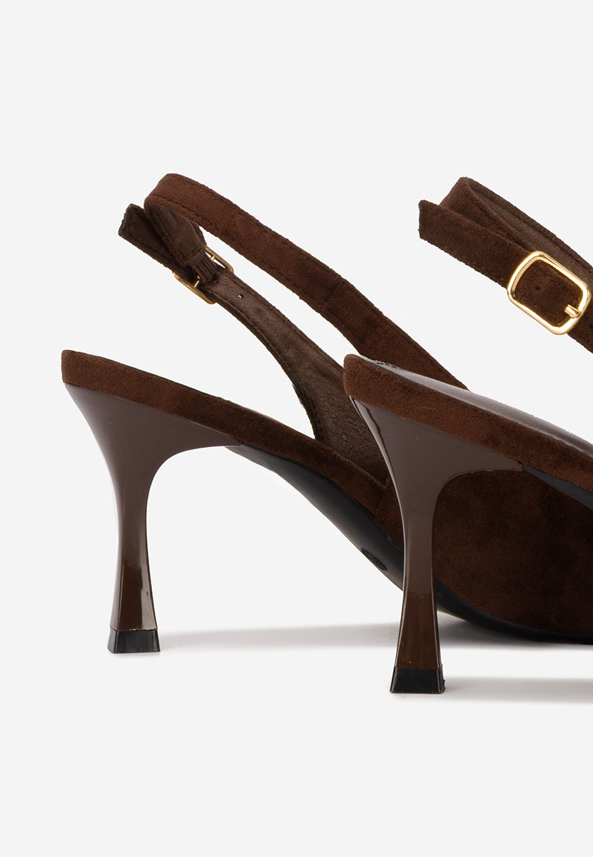 Pantofi slingback Cristelia maro