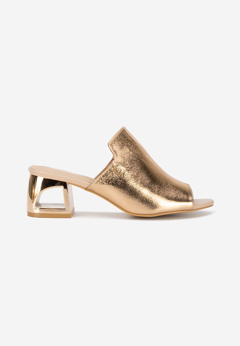 Papuci cu toc gros Floriana V2 nude