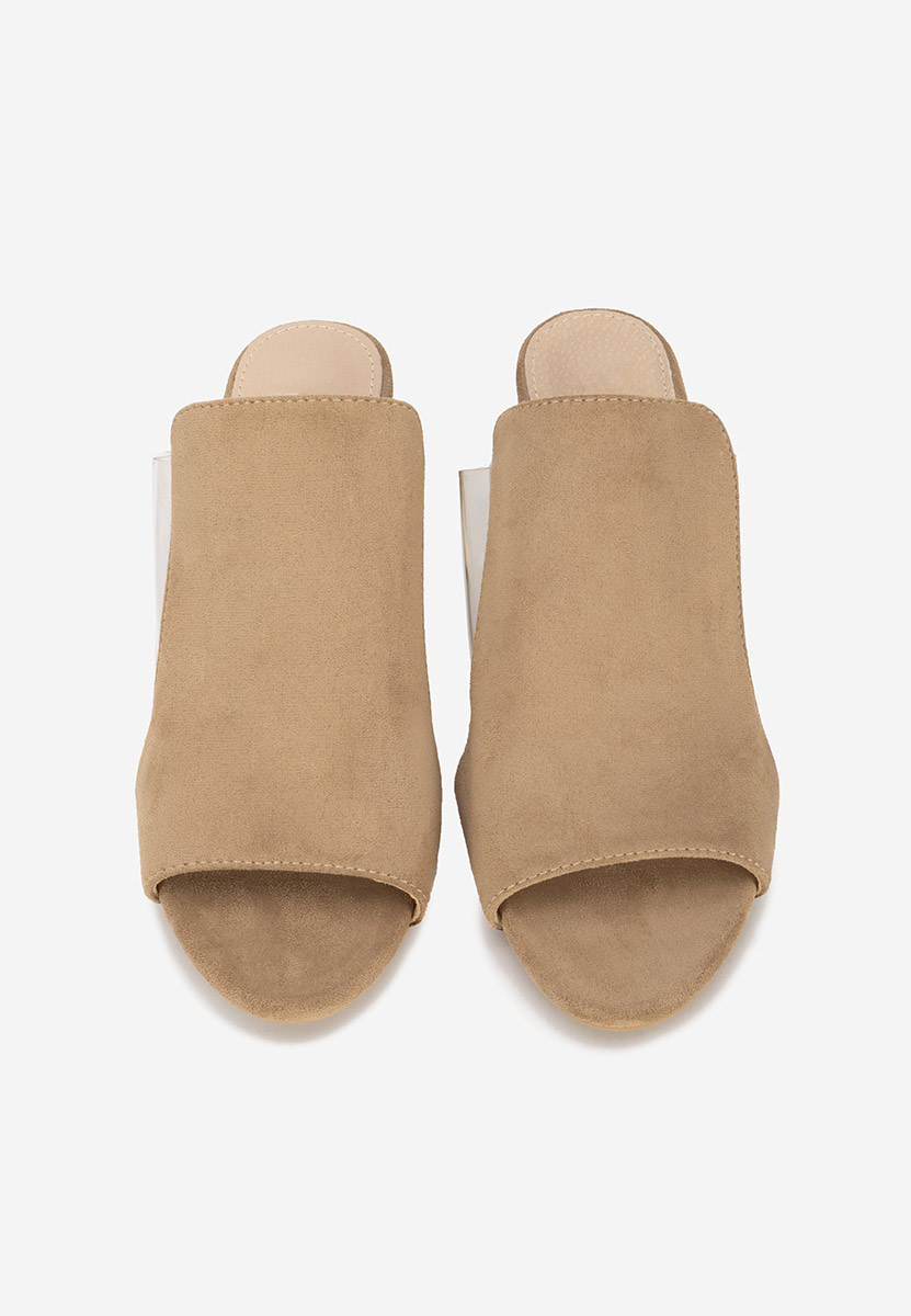 Papuci cu toc gros Floriana kaki