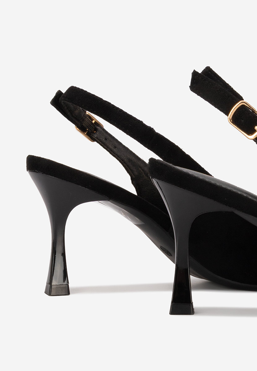 Pantofi slingback Cristelia negri
