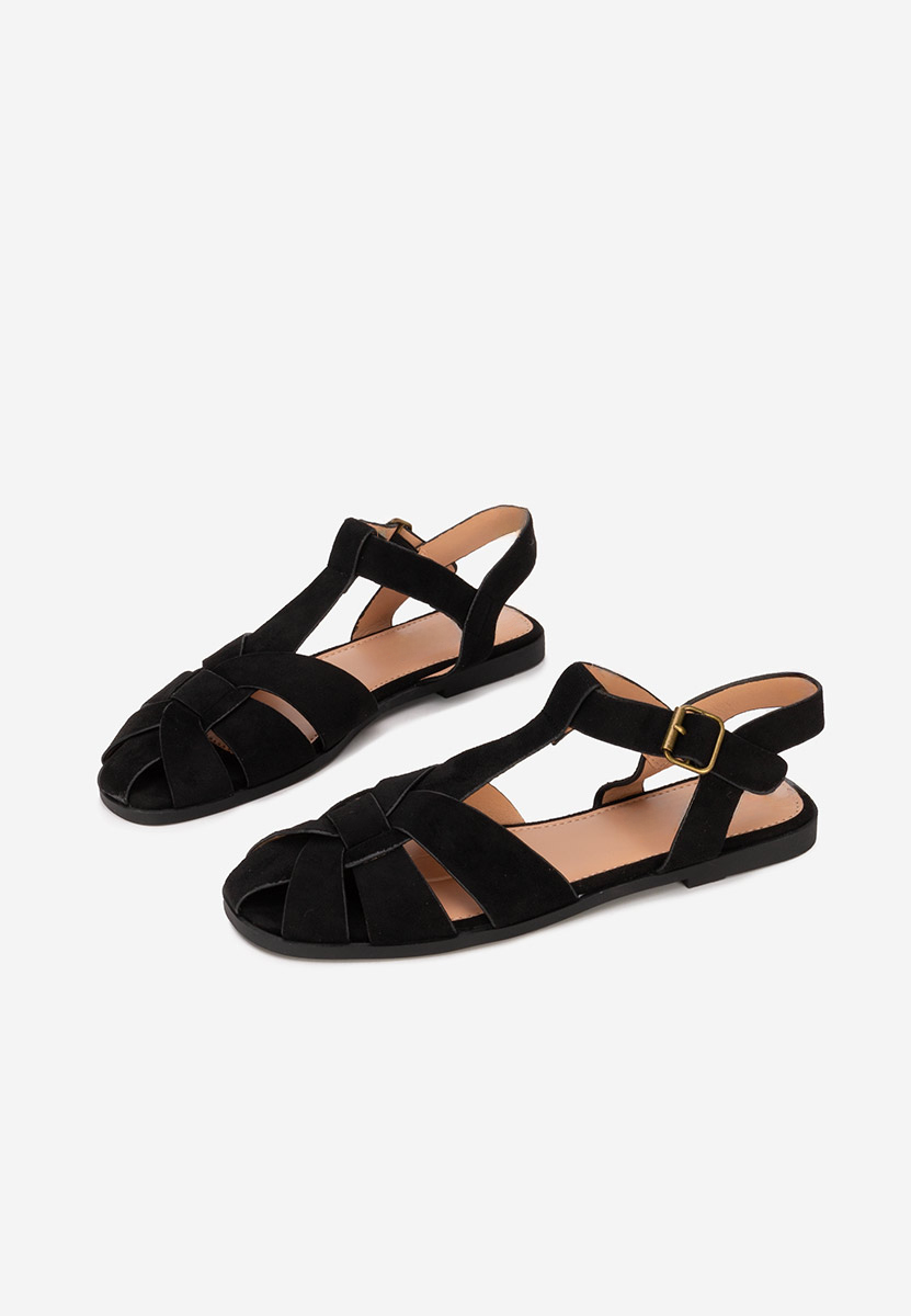 Sandale dama fara toc Simena negre