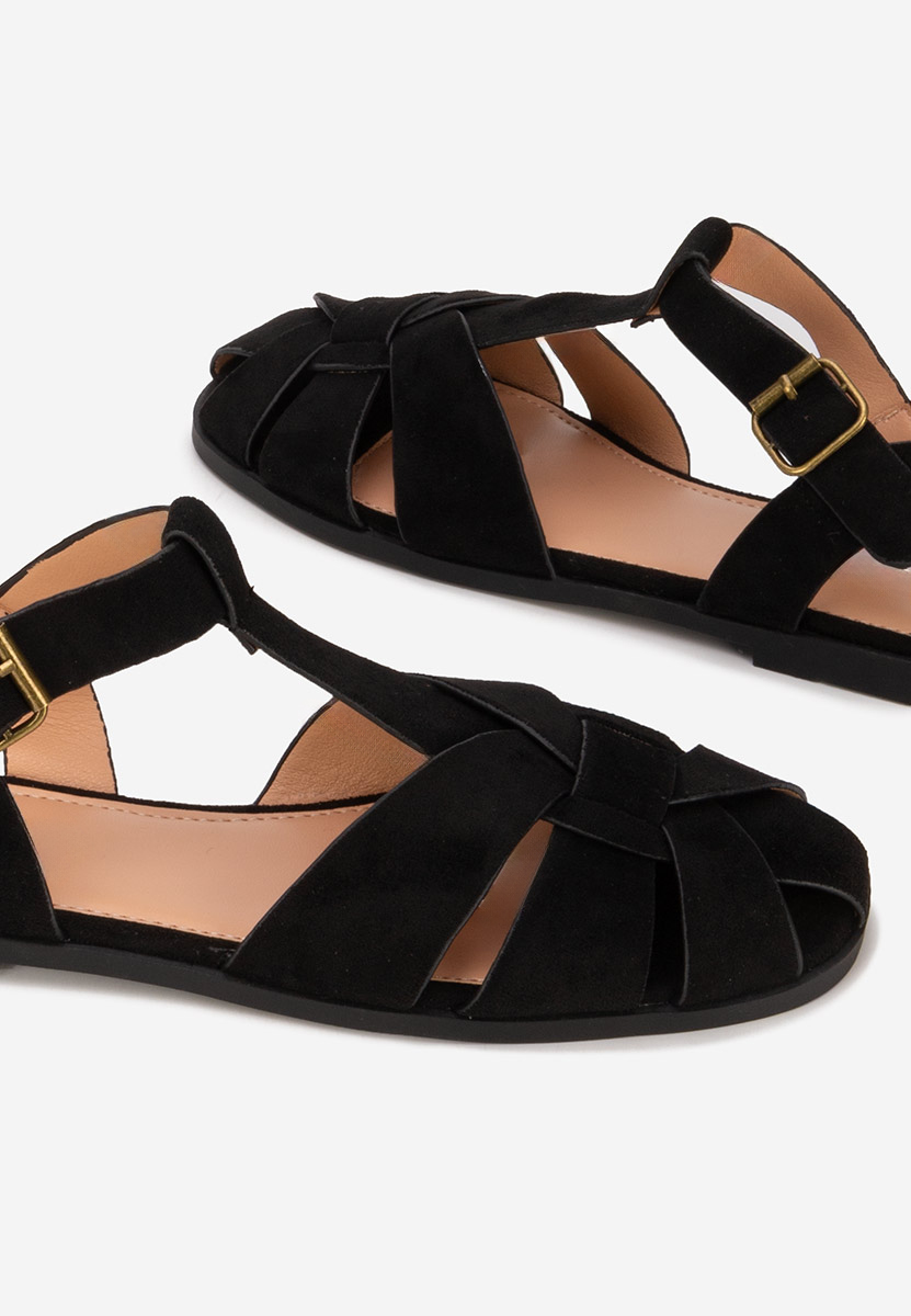 Sandale dama fara toc Simena negre