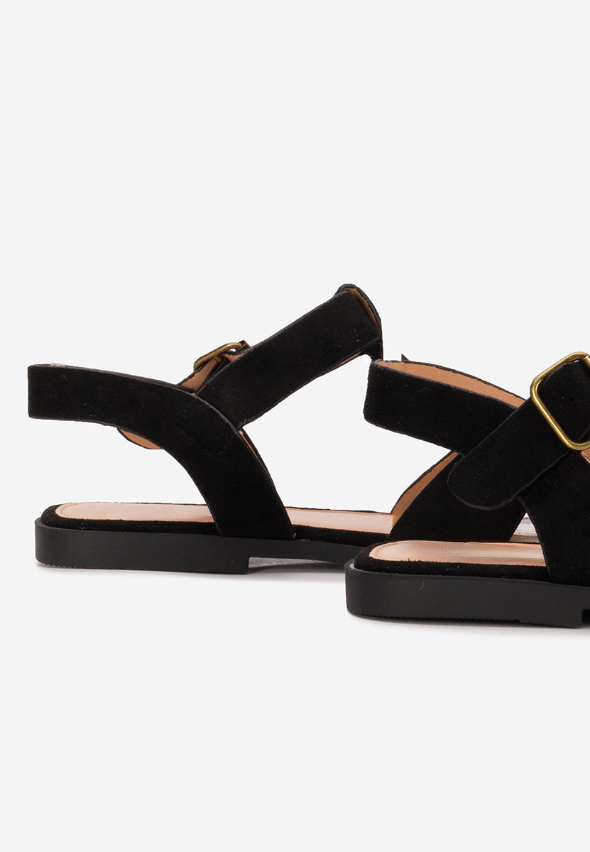 Sandale dama fara toc Simena negre