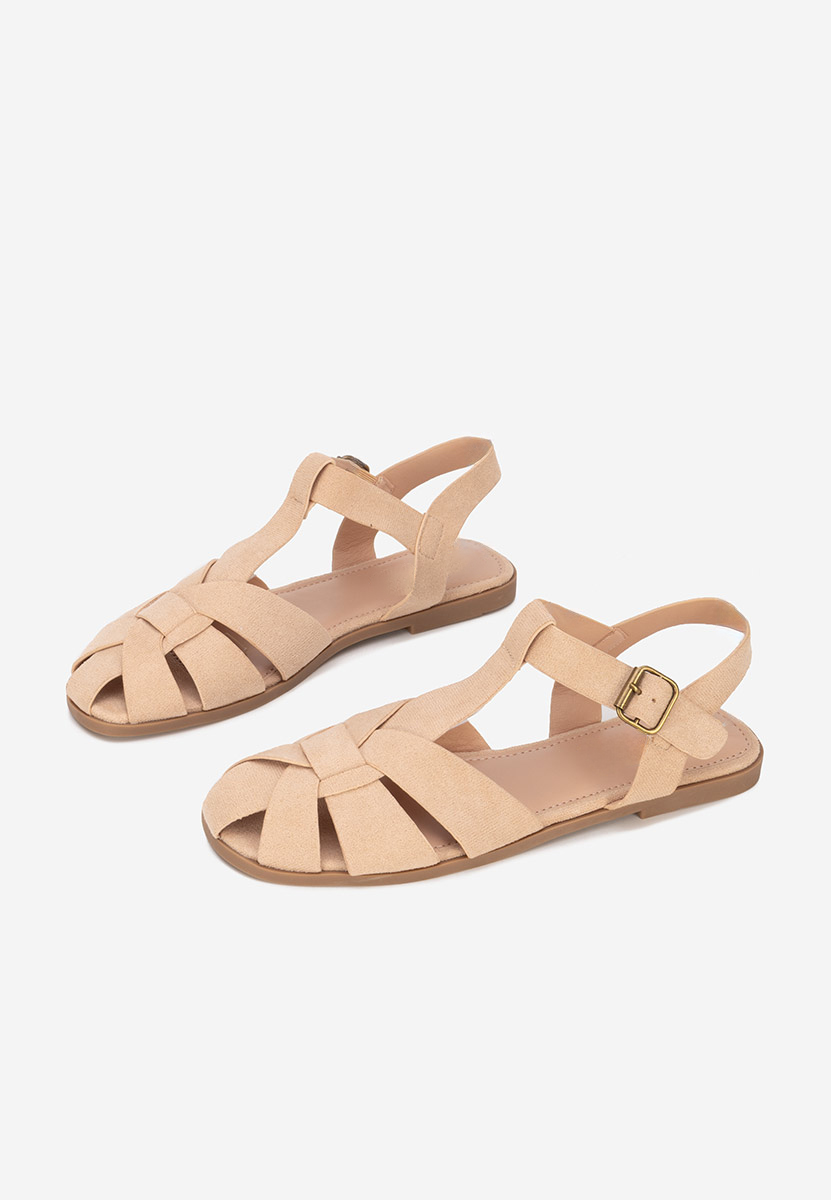 Sandale dama fara toc Simena bej