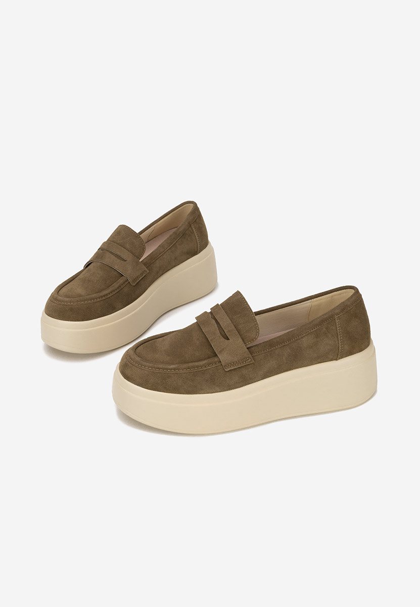 Mocasini cu platforma Herminia verzi