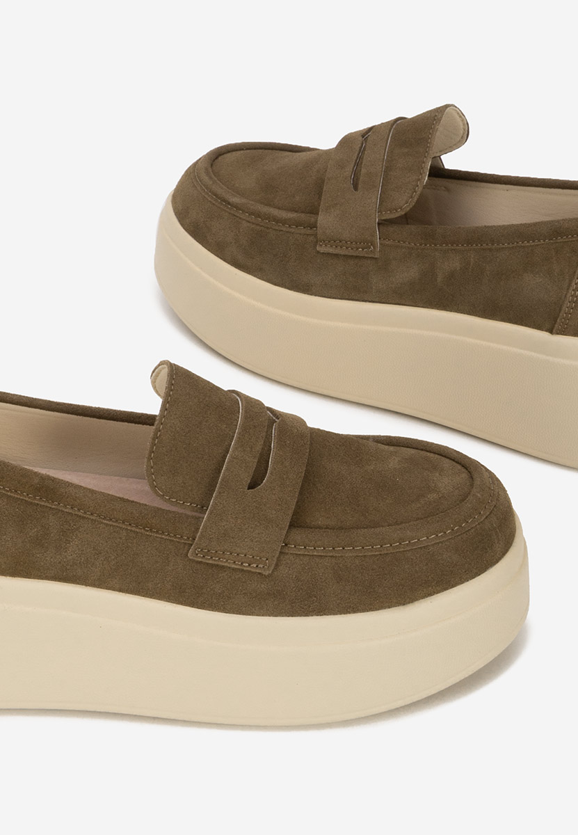 Mocasini cu platforma Herminia verzi