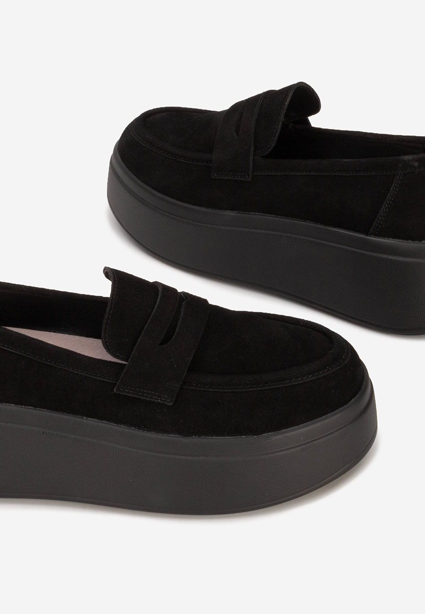 Mocasini cu platforma Herminia negri