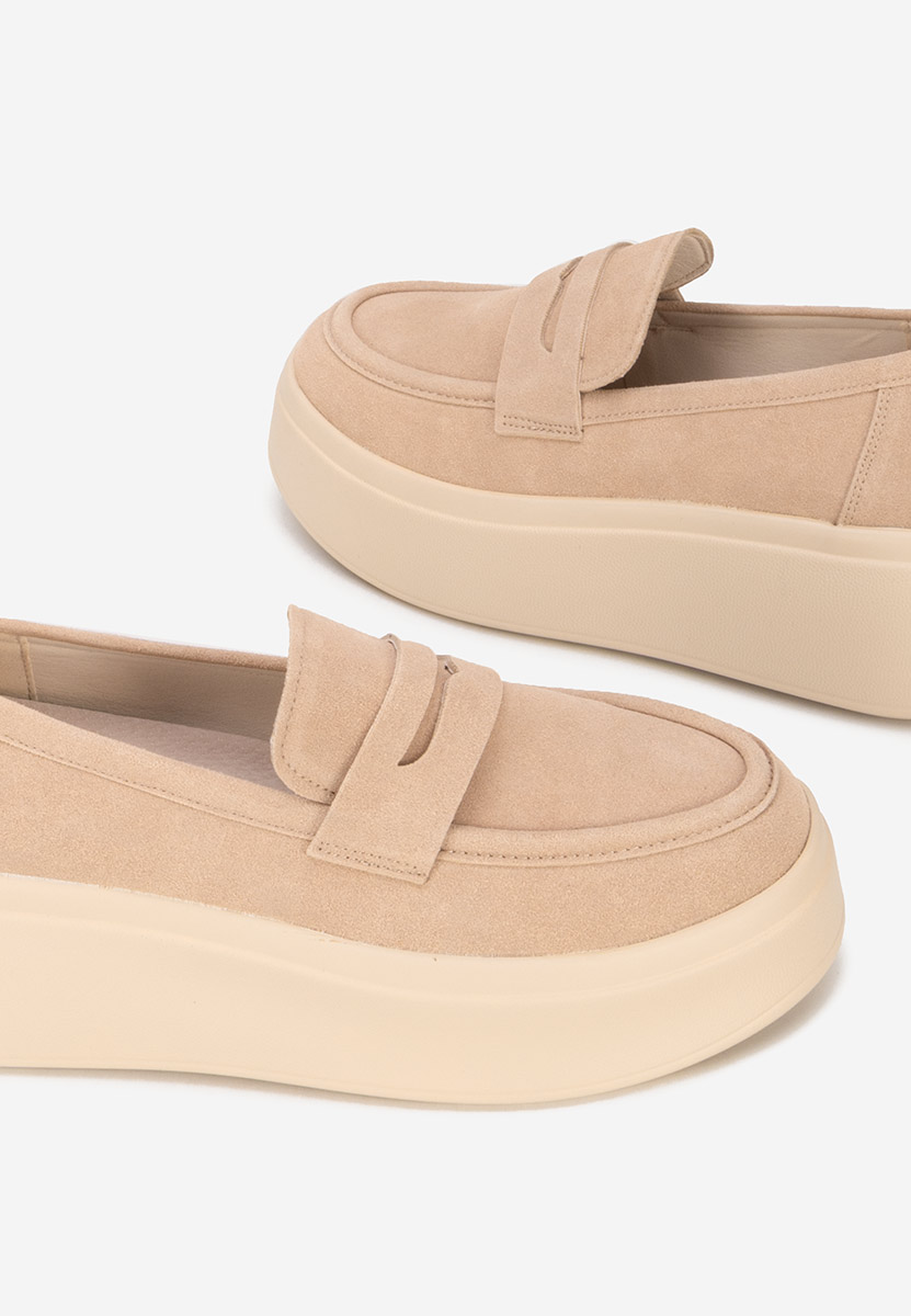 Mocasini cu platforma Herminia bej