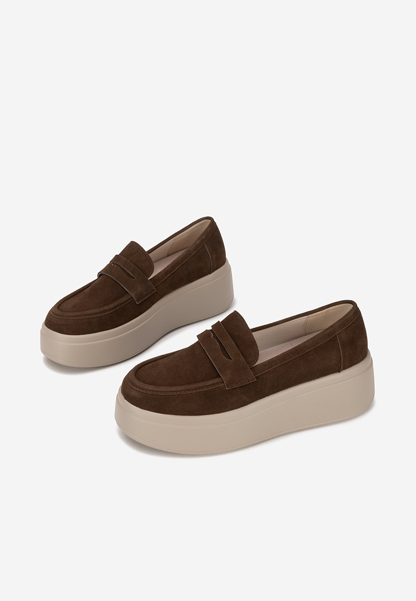 Mocasini cu platforma Herminia maro